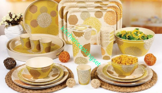 Dinnerware μπαμπού αντίστασης θερμότητας που τίθεται για την εσωτερική υπαίθρια BBQ στρατοπέδευση