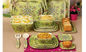 Dinnerware ινών μπαμπού αντίστασης θερμότητας πολλαπλάσιο σχέδιο τυπωμένων υλών λουλουδιών χρωμάτων αφηρημένο