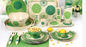 Πράσινο Dinnerware μπαμπού χρώματος καθορισμένο στεγανοποιεί μη - μυρωδιά BPA ελεύθερο Eco φιλικό