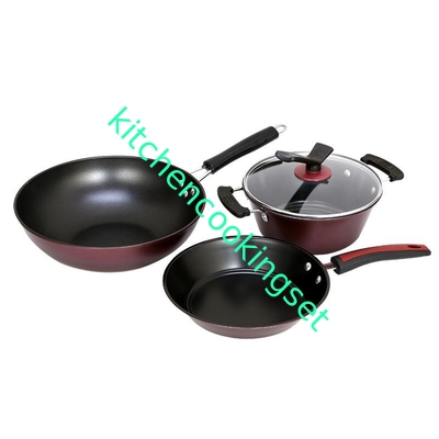 Βαθμός τροφίμων αντικολλητικό Cookware που τίθεται με την τελειωμένη καθρέφτης επιφάνεια λαβών